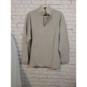 Old Navy VINTAGE Mens Size Large Grey 1/4 Zip Pullover Polo Shirt